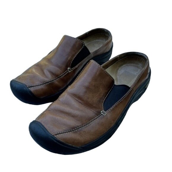 Keen Verona Leather Slip On Brown Mules Size 7 - Picture 2 of 7